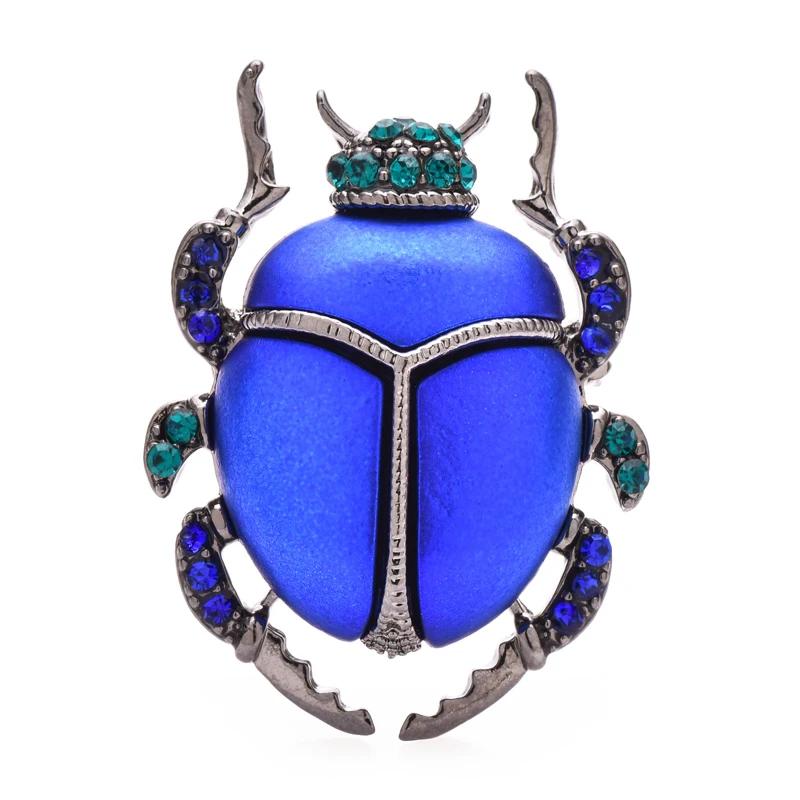 Wuli&baby Käfer Insekt Niedlich Die Beatles Damen und Kinder Brosche Anstecknadel Schmuck Geschenk blue
