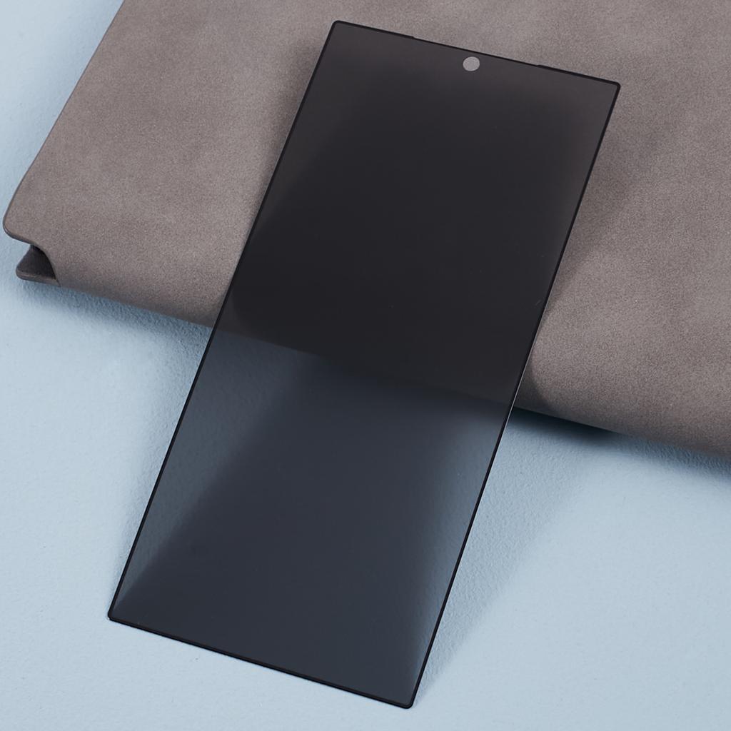 For Samsung Galaxy S25 Ultra Tempered Glass 180 Degree Anti-Peep Film Black Edge Full Screen Protector with Fingerprint Unlock