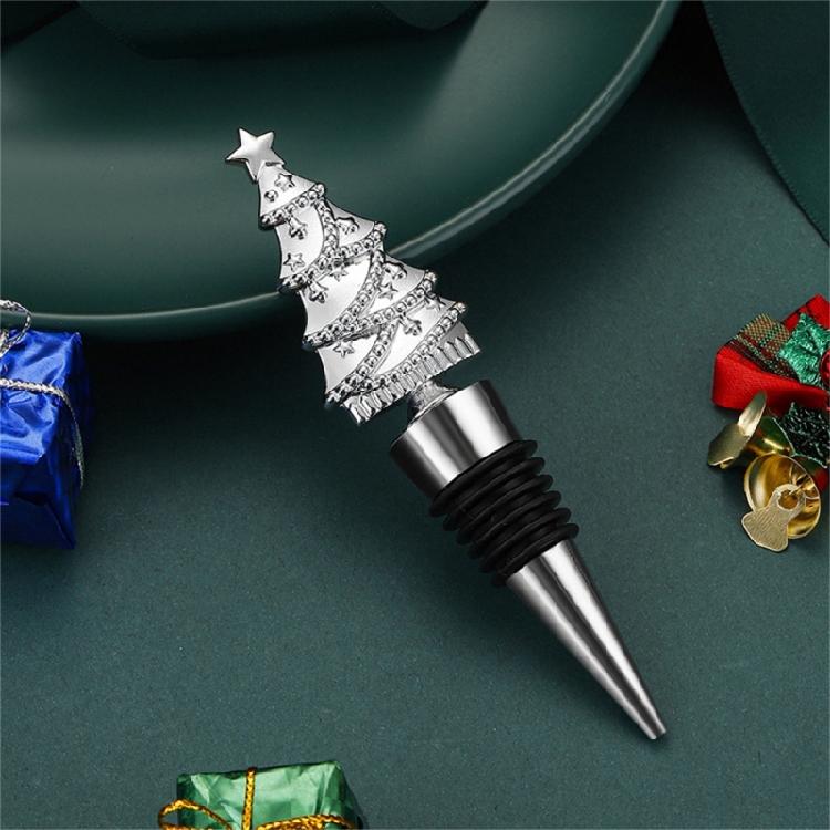 Weinkorken in Weihnachtsform Zinklegierungsbasis Auslaufsicher Dekoratives Küchenzubehör Feiertagsgeschenk
