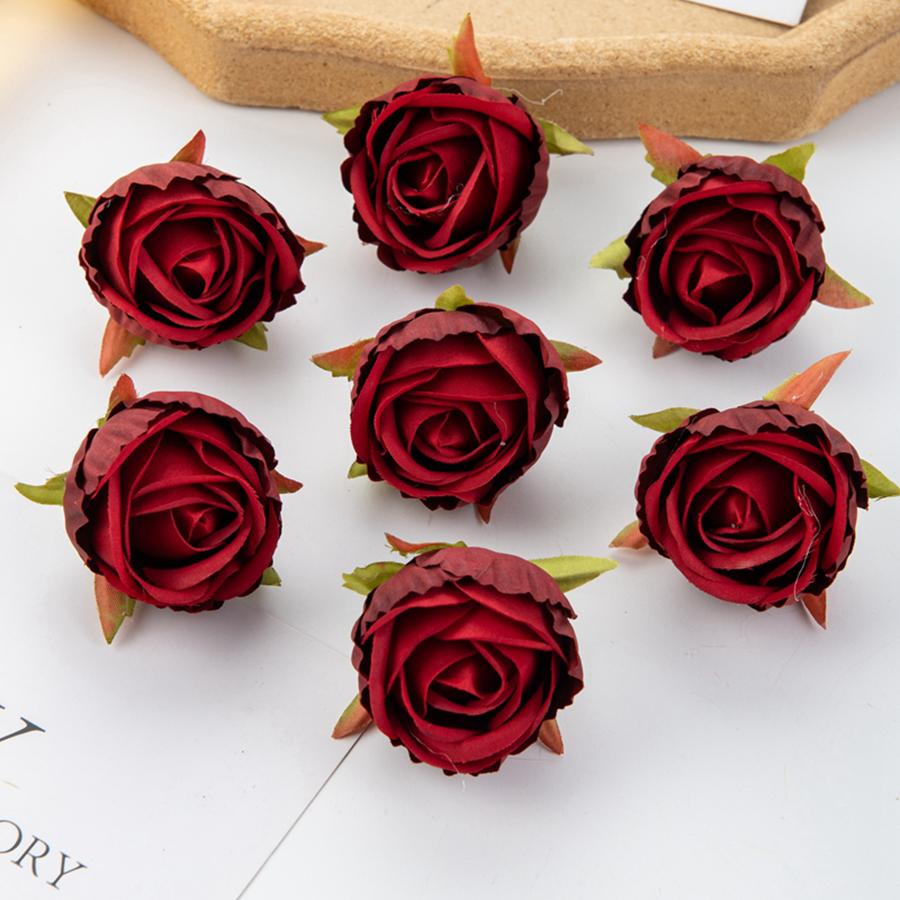 5/10 Stück Seide Künstliche Blume Rose Weihnachtskranz Festival Party Deko Heim Vase Außen Garten Hochzeit DIY Geschenkbox Haarnadel