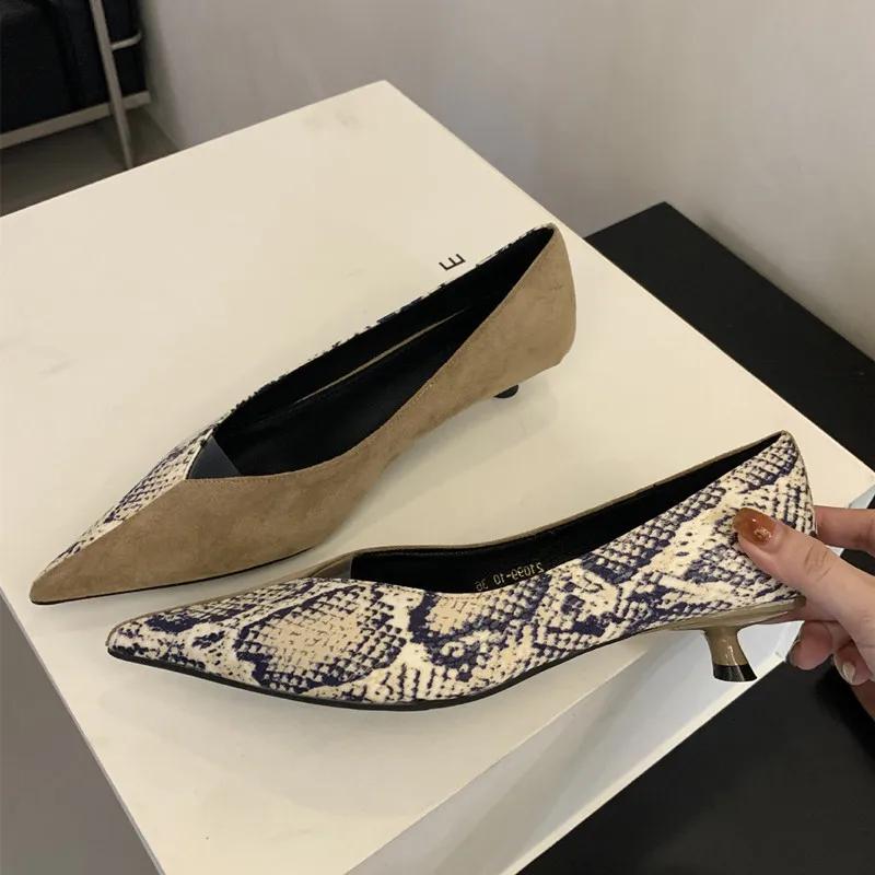 

Элегантные женские туфли-лодочки на низком каблуке с леопардовым принтом, сексуальные туфли-мюли с острым носком и каблуком-рюмочкой, удобные повседневные туфли на высоком каблуке, zapatos de mujer 35