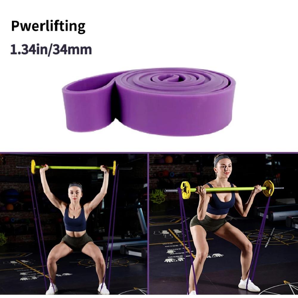 

Сверхмощная латексная лента для упражнений, эластичная лента для занятий спортом, силовая подтягивающая вспомогательная лента для тренировок, пилатеса, оборудование для фитнеса 4.5*34mm