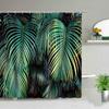 Green Tropical Rainforest Plant Shower Curtains Flower Leaf Leaves Bathroom Decor Waterproof Bath Curtain Polyester Fabric Hooks