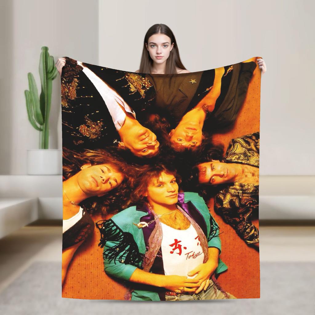 Bons Jovis s Rock Blankets Flannel Summer Air Conditioning Multifunction Super Warm Throw Blanket for Home Outdoor Quilt