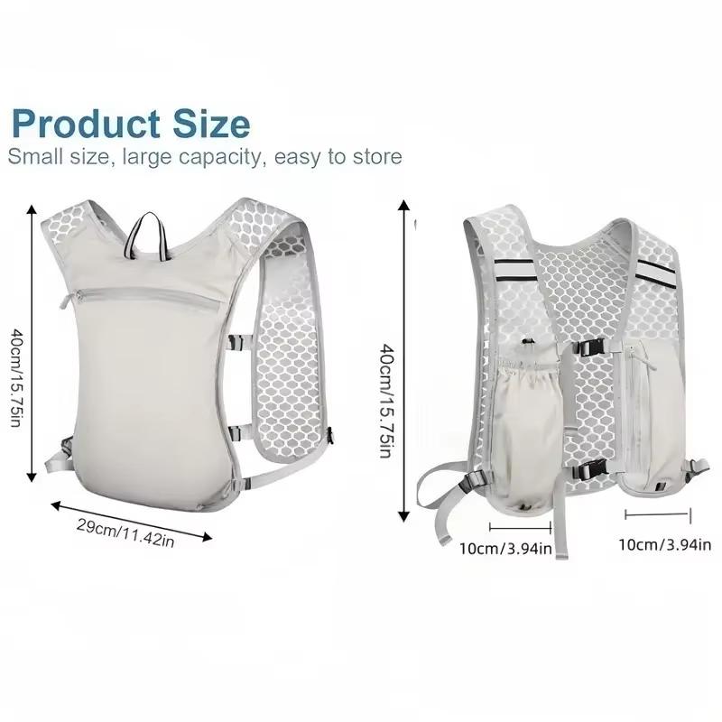 Running Water Bottle Storage Vest Lightweight Running Vest Reflective Hydration Water Chest Pack With Phone Holder
