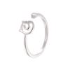 Wind Cute Lines Kitten Flash Diamond Ring Japanese Student Cute Pet Animal Open Ring