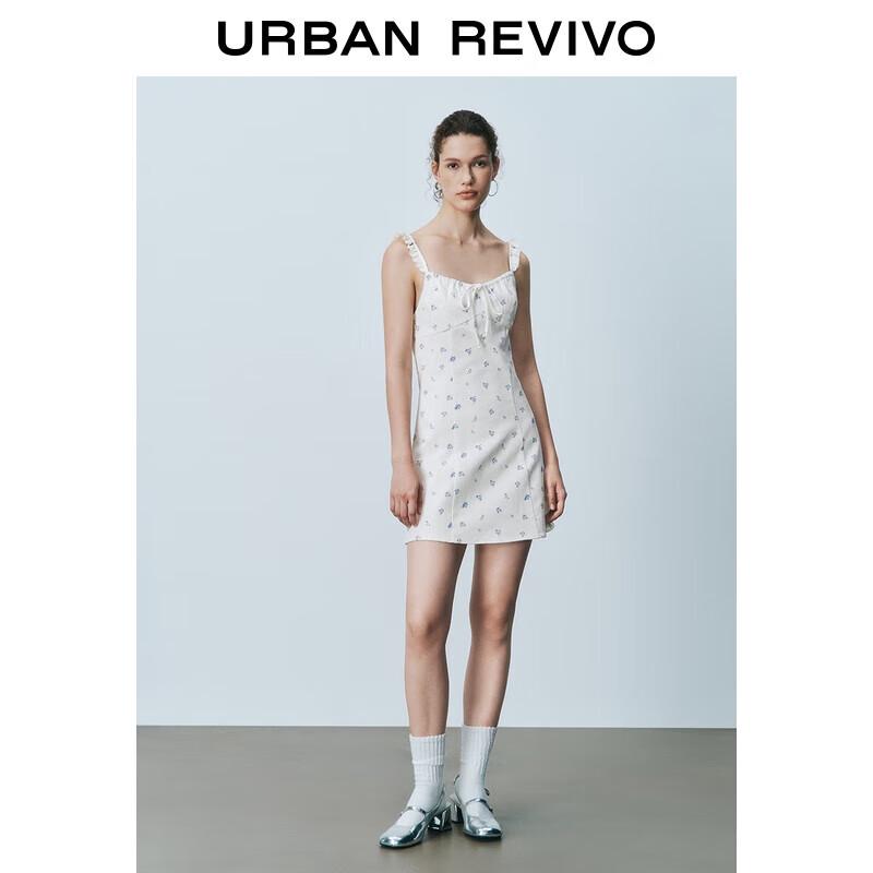 

UR 2025 Летнее женское повседневное платье без рукавов с цветочным принтом и сборками XL