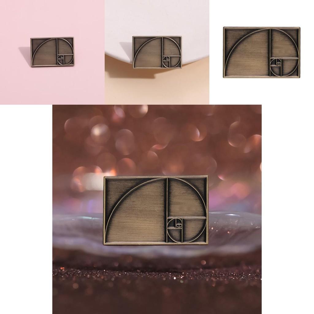 Creative Alloy Fashionable Fibonacci Brooch Pin Unique Geometric Design For Everyone