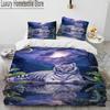 3D Tiger Leopard Wolf Animal Luxury Comforter Bedding Set,Duvet Cover Bed Set Quilt Cover Pillowcase,King Queen Size Bedding Set