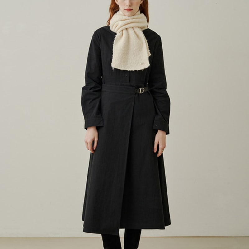 ADAUL Hairy soft long muffler - ivory