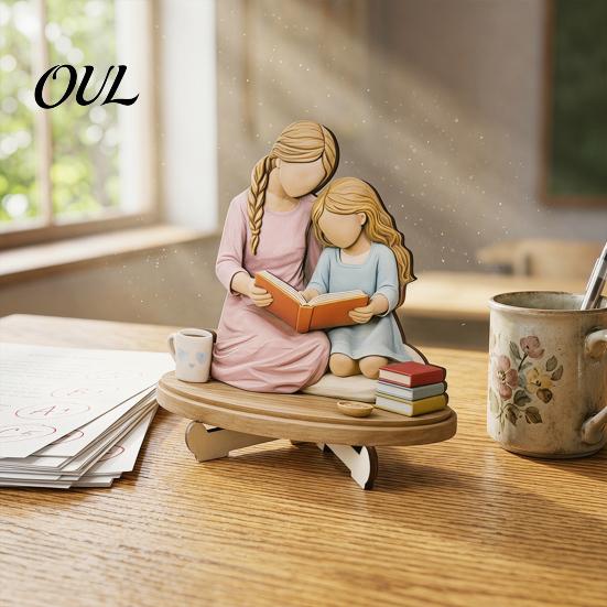 Fine Craftsmanship Decorative Items Wooden Reading Desktop Ornaments for Home Office Decor, Minimalist Figurine, Fashionable Small Creative Art Craft