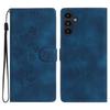 For Samsung Galaxy S24 FE Case PU Leather Flower Imprinted Wallet Protective Cover