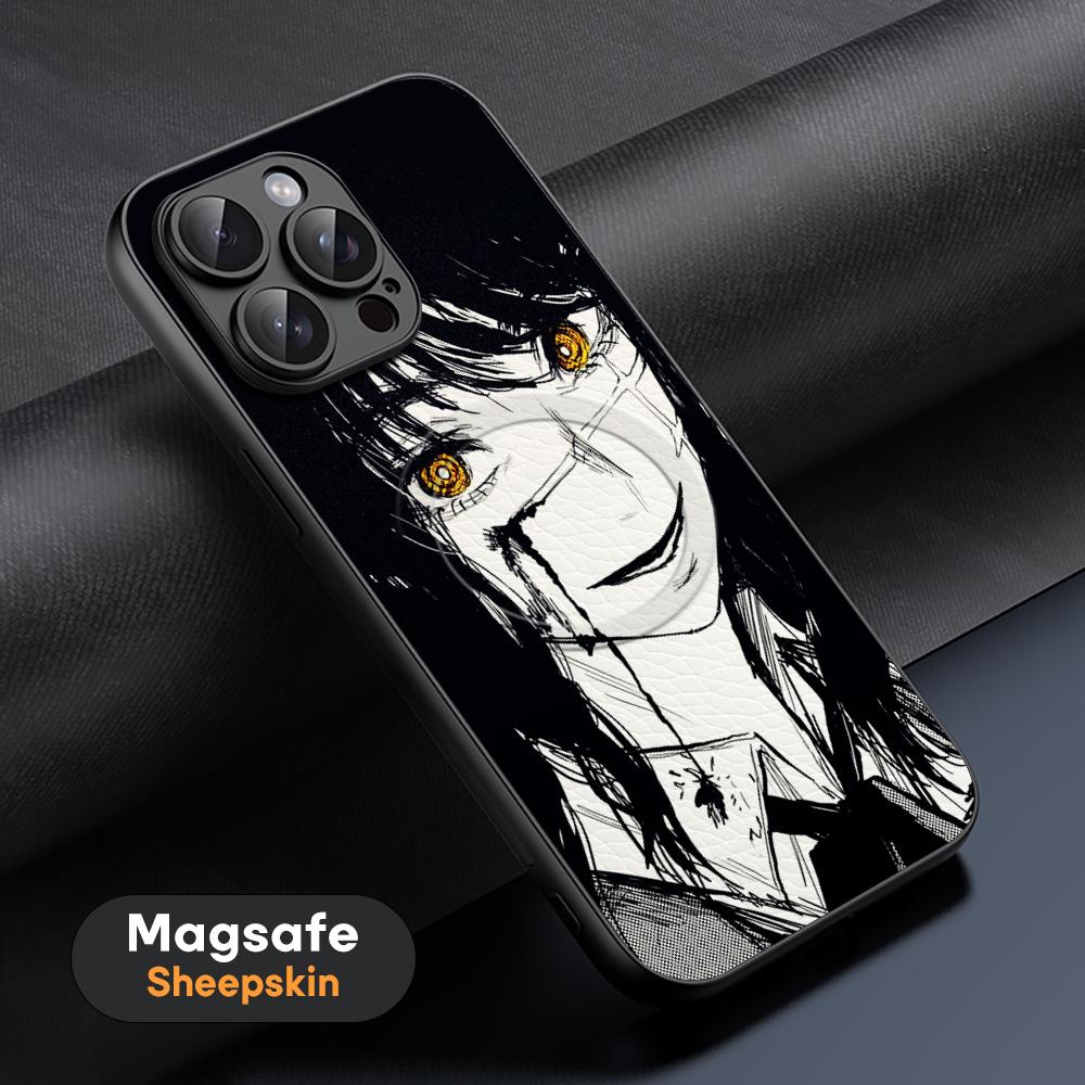 Makima X mitaka asa Chainsaw Phone Case For iPhone 16 15 14 13 12 11 Plus Pro Max  High-end Luxury Magsafe Sheepskin