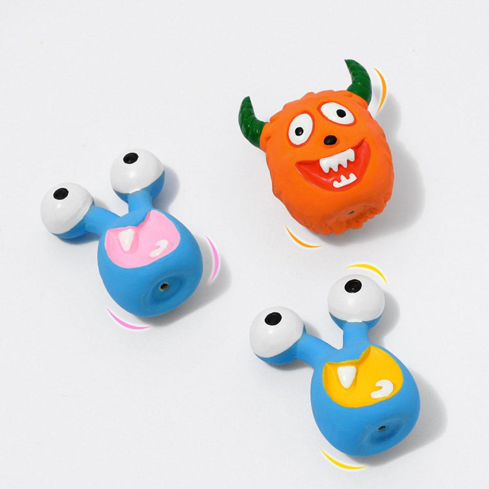 Latexleksak för husdjur Tecknad Utomjording Monster - Hundtuggdjur, Bitbeständig, Pipande, för Valpar Små Hundar, Tandvård,