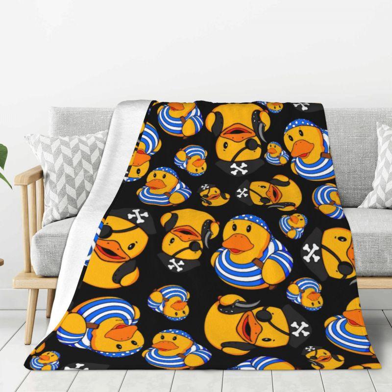 Custom Ultra-Soft Fleece Yellow Colorful Rubber Duck Pattern Throw Blanket Warm Flannel Blankets for Bed Home Couch Quilt