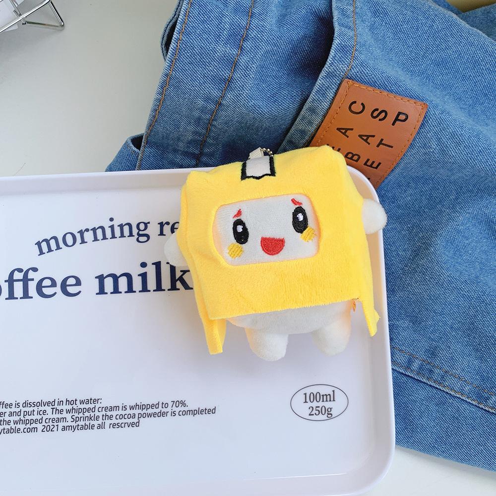 Cute Cartoon Robot Plush Keychain Removable Soft Doll Kawaii Toy Gift For Children And Girls