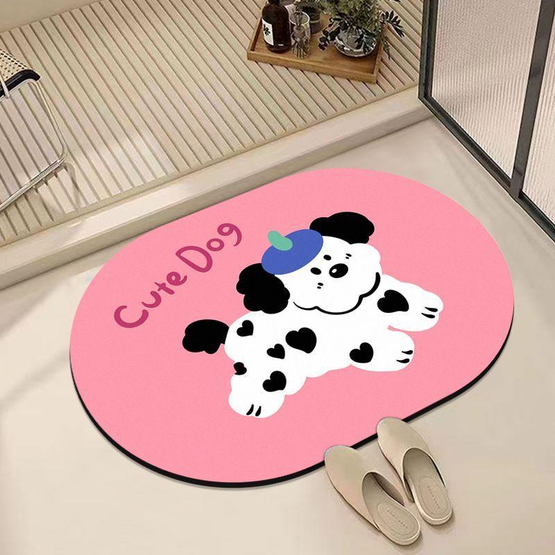 

Мультяшный коврик из диатомовой грязи, влаговпитывающий быстросохнущий коврик для ванной комнаты, грязеотталкивающий и режущийся коврик для ног 40X60cm 15.7X23.6in