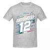 T-shirt Unisex da Pilota da Corsa Kimi No12 Antonelli alla Moda Vintage Girocollo Cotone Unisex