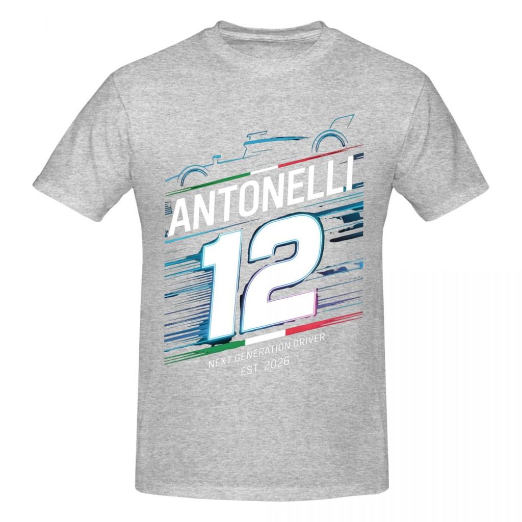 T-shirt Unisex da Pilota da Corsa Kimi No12 Antonelli alla Moda Vintage Girocollo Cotone Unisex