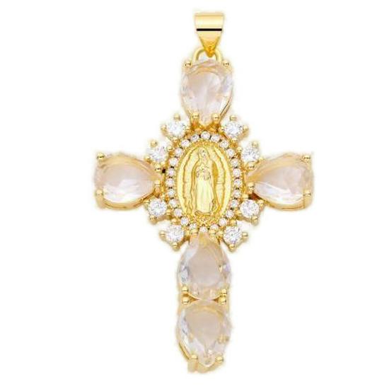 Personalized European & American Cross-Border Copper Zircon Cross Necklace & Earrings Set