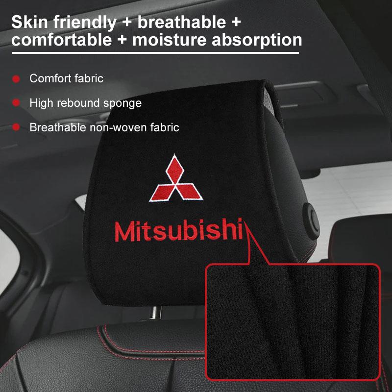 Car Seat Back Headrest Pillow Storage Bag Dustproof Cover Emblem For Mitsubishi ASX Lancer Outlander Pajero EVO EX Lancer