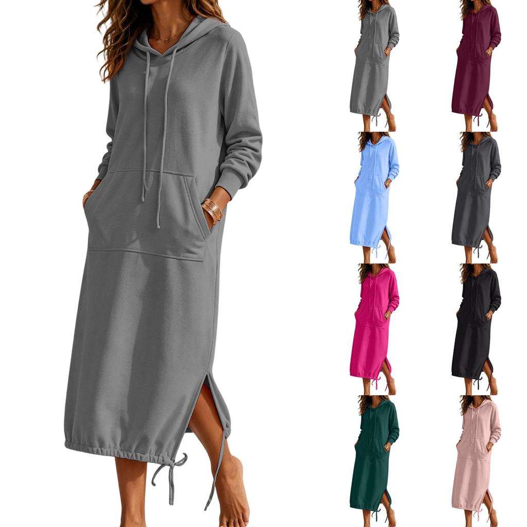 Felpa Lunga da Donna con Tasche e Pullover Casual