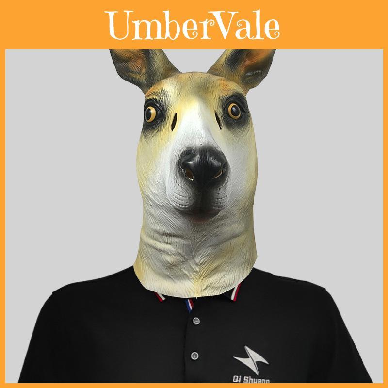 Cute And Funny Kangaroo Animal Head Mask Latex Costume Party Accessory For Halloween