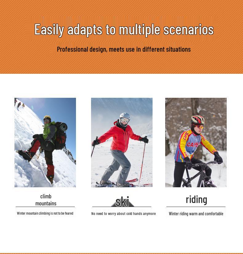 Electric Heated Touchscreen Gloves for Outdoor Skiing & Cycling