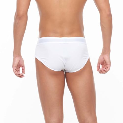 Emporio Armani Iconic Logo Band Hip Briefs, Men's, EU Size, Size M (EU Size), 90. White, 54047296