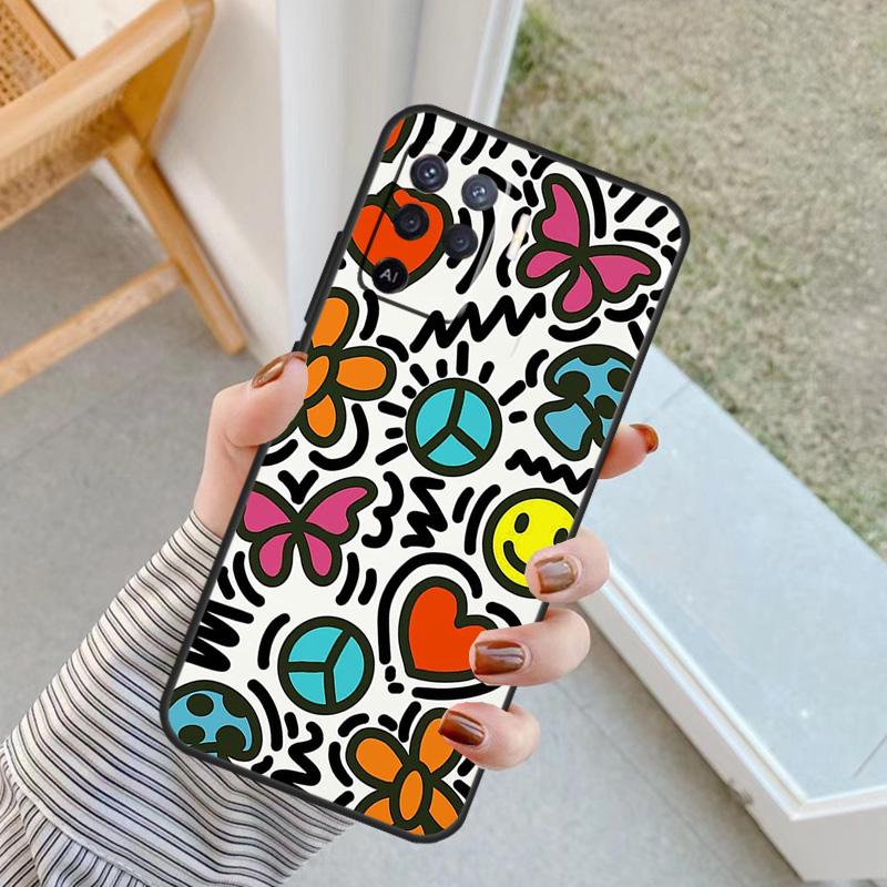 Hippie Daisy Tie-dye Flower Peace Case For Oppo A60 A80 A40 A17 A57 A77 A74 A54 A94 A78 A98 A18 A38 A58 A96 A76 A16 A15 A5 Pro