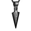Men Arrowhead Necklace Stainless Steel Vintage Fashionable Polished Finish Unique Pendant Necklace Black