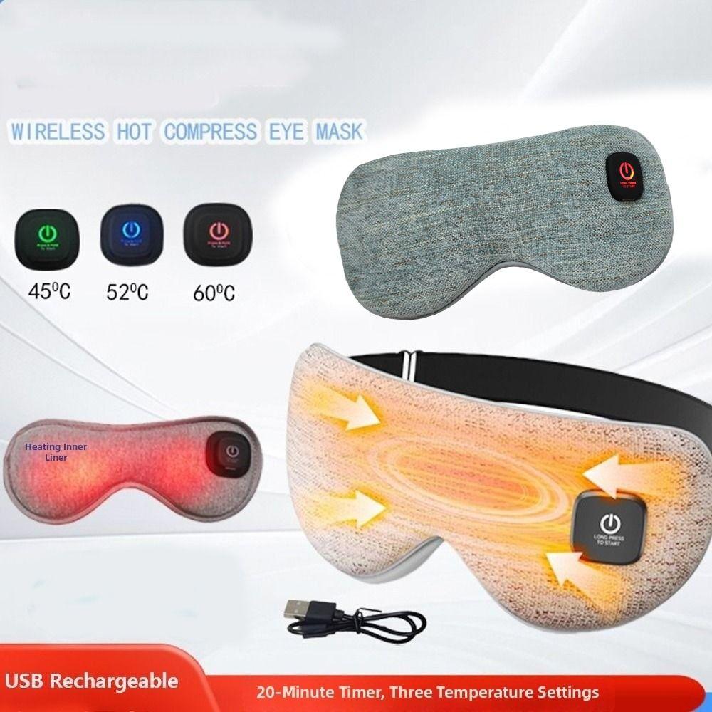 Cordless USB Temperature Control Eye Mask Hot Cold Compress Heating Sleep Eye Mask Home Travel