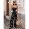 Womens Sexy Jumpsuits Polka Dot Tube Top Wide Leg Pants Vacation Jumpsuits Going Out