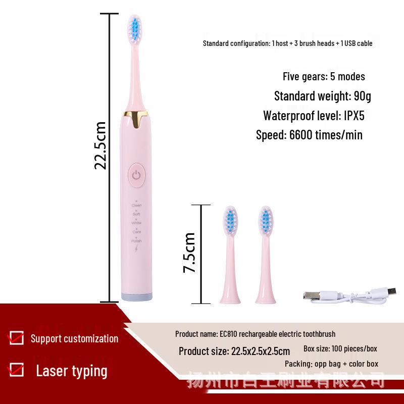 Wisdent Kids Cartoon Electric Toothbrush with Soft Bristle Brush Head - Portable, Fun USB Model