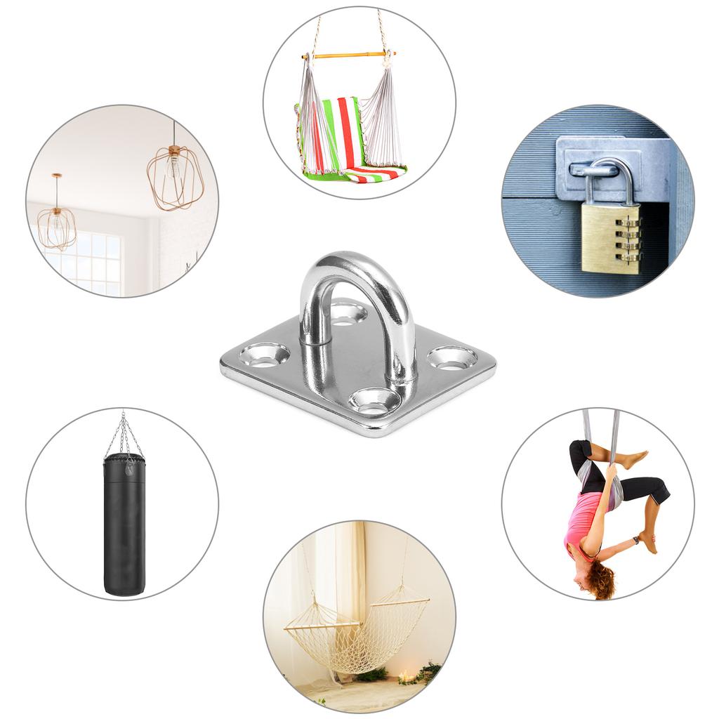 4pcs Pad Eye Plates Marine Hardware Multifunctional Wall Mount Hook Loops