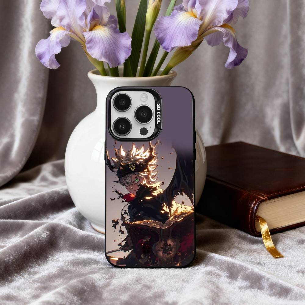 Anime Cool A-Asta B-Black C-Clover  Phone Case For iPhone17,16,15,14,13,12,11 Plus,Pro Max Black Candy Silver Phone Case