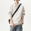 Young Style Fashionable Zipper Sweatshirts Autumn Round Neck Basic Men's Clothing Solid Color Loose Casual Long Sleeve Hoodies