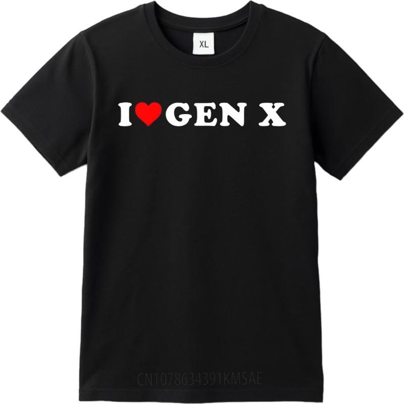 Men tshirt Anime Cotton Tshirt for man Brand summer For men t shirt I Love Gen X Short Sleeve Relaxed Fit Oneck Top tees