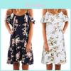 Usa Women Floral Off Shoulder Sling Dress For Effortless Casual Beach Style