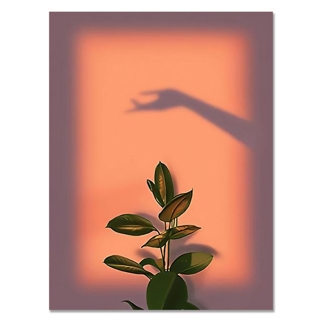 Nordic Style Rose Wall Art Decoration Posters and Prints Flower Hand Shadow Canvas Paintings Aesthetic for Interior Home Decor