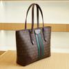 Bolsa feminina versátil para moda e lazer do dia a dia, bolsa de ombro simples com estampa, bolsa tote de grande capacidade em cores contrastantes, bolsa de ombro.