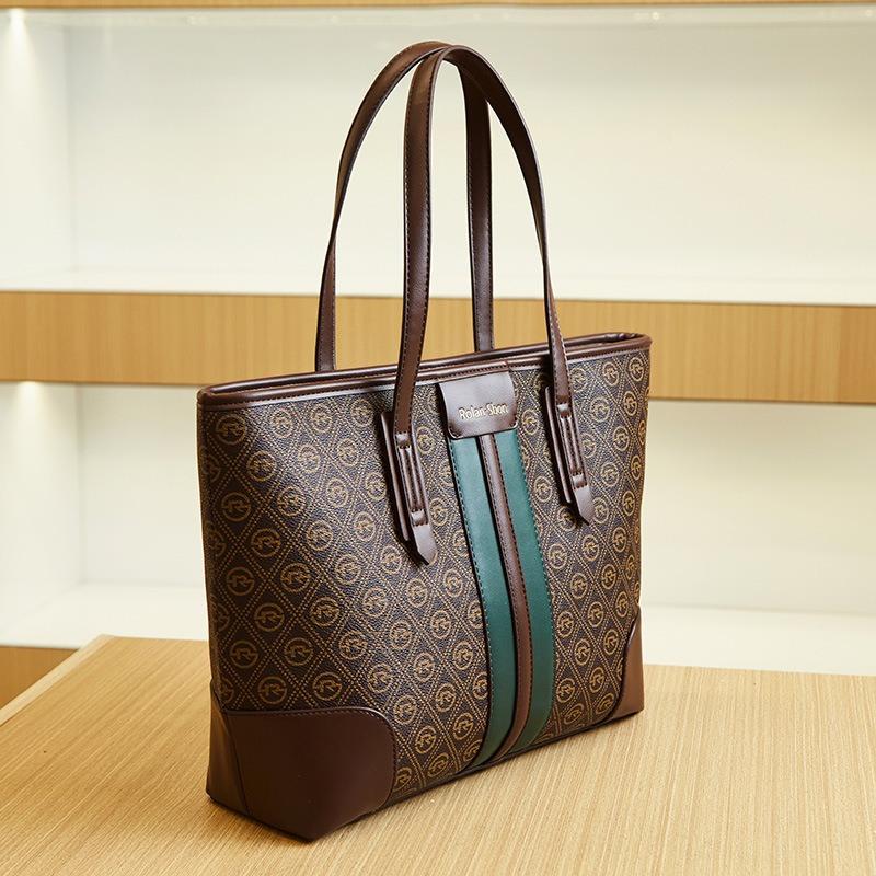 Fashion and Leisure Commuter Versatile Women's Bag, Simple Printed Underarm Bag, Large-capacity Contrasting Color Tote Bag, Shoulder Bag.