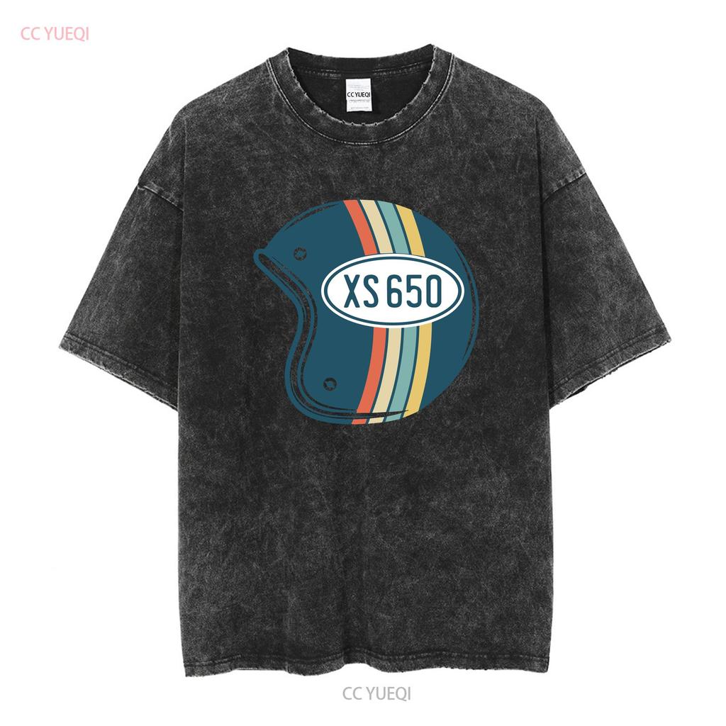 XS650 Retro Old Style HelmeT T Shirt XS 650 Cafe Racer Vintage Look Long or Short Sleeves Vintage Washed Unisex Comfortable