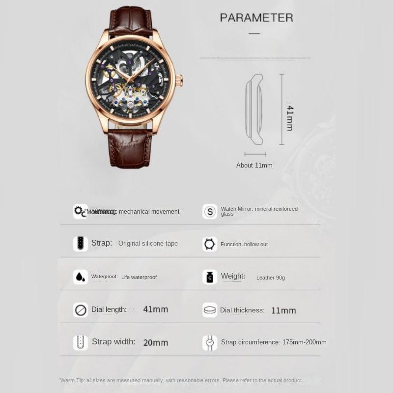 AILANG New Men's Watches Automatic Mechanical Watches Skeleton Men's Watches Wristwatches Waterproof