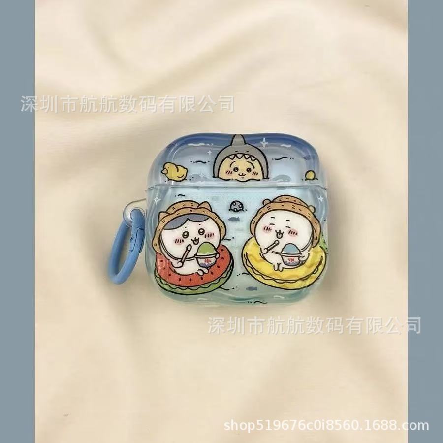 Cute Swimming Jiika Wow for AirPods 1 Apple Case Bluetooth Pro1gen Headphone Case