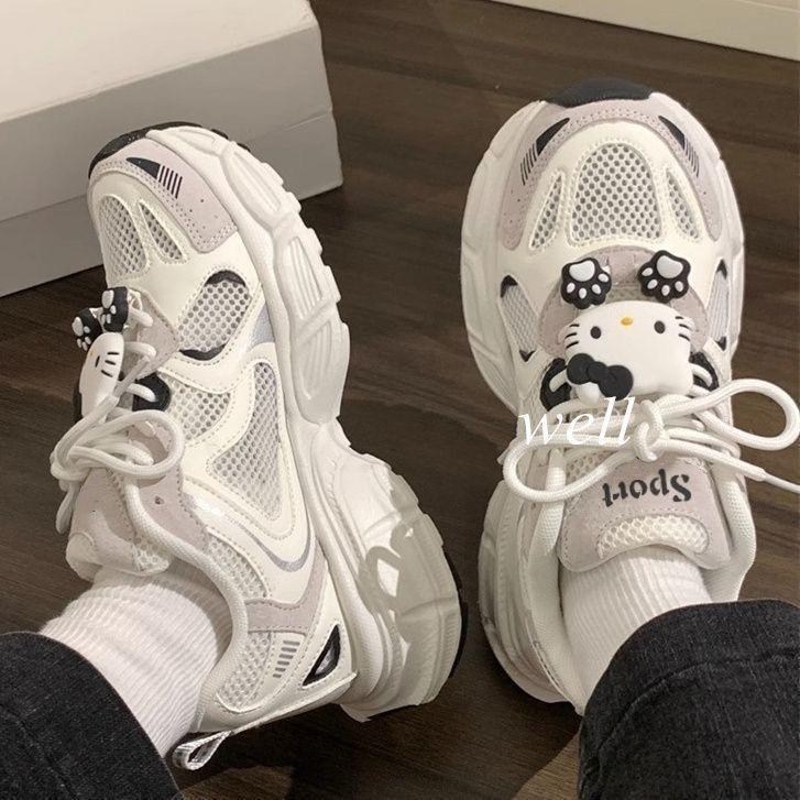inner height increase dad shoes women's Korean version versatile 2025 new spring and autumn thick-soled leather surface casual sports little