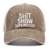 Unisex SHIT SHOW SUPERVISOR Embroidered Vintage Washed Denim Baseball Caps four seasons Outdoor Breathable Mesh Casual Sun Hat