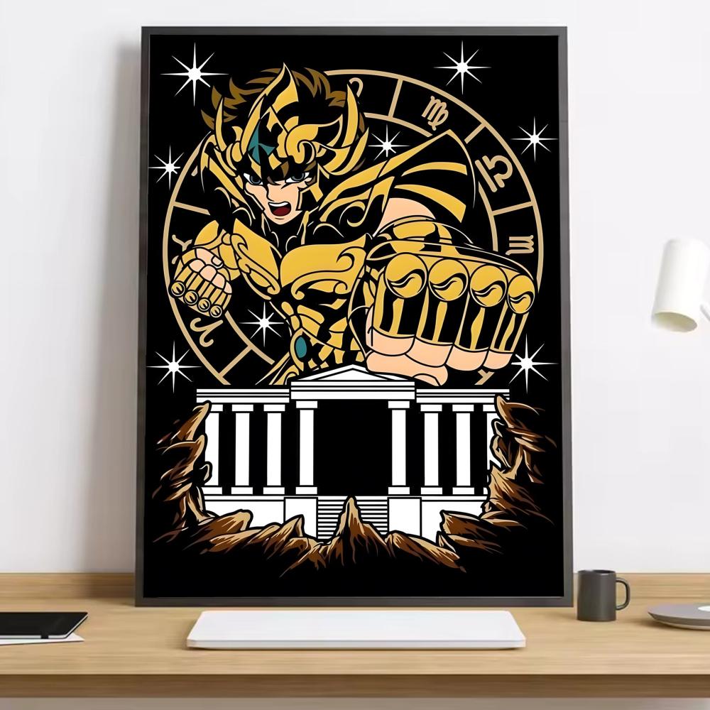 Saint Seiya Whitepaper Painting Calligraphy HD Canvas Poster Living Room Bedroom Bar Aesthetic Decoration