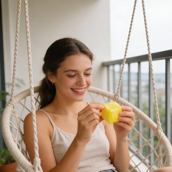 Flow Pattern Cube Squeeze Toy Anxiety Relief Stress Ball Sensory Toy Decompression Stress