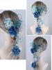 Hair Ornament for and and Gold Coming-of-Age Ceremonies, Graduations, Weddings Hydrangea, Baby's Breath, Pearl, Mizuhiki, Blue, White, Silver,